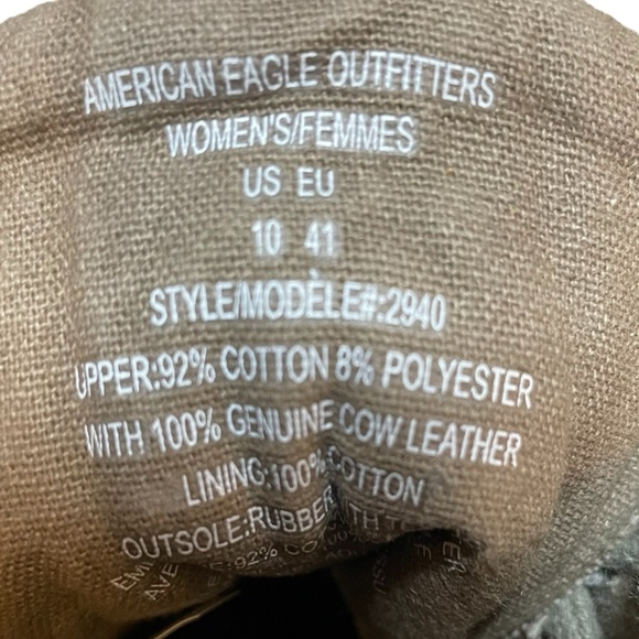 AMERICAN EAGLE OUTFITTERS Canvas High-Top Sneakers w/ Studs & Contrasting Zipper - Picture 6 of 6